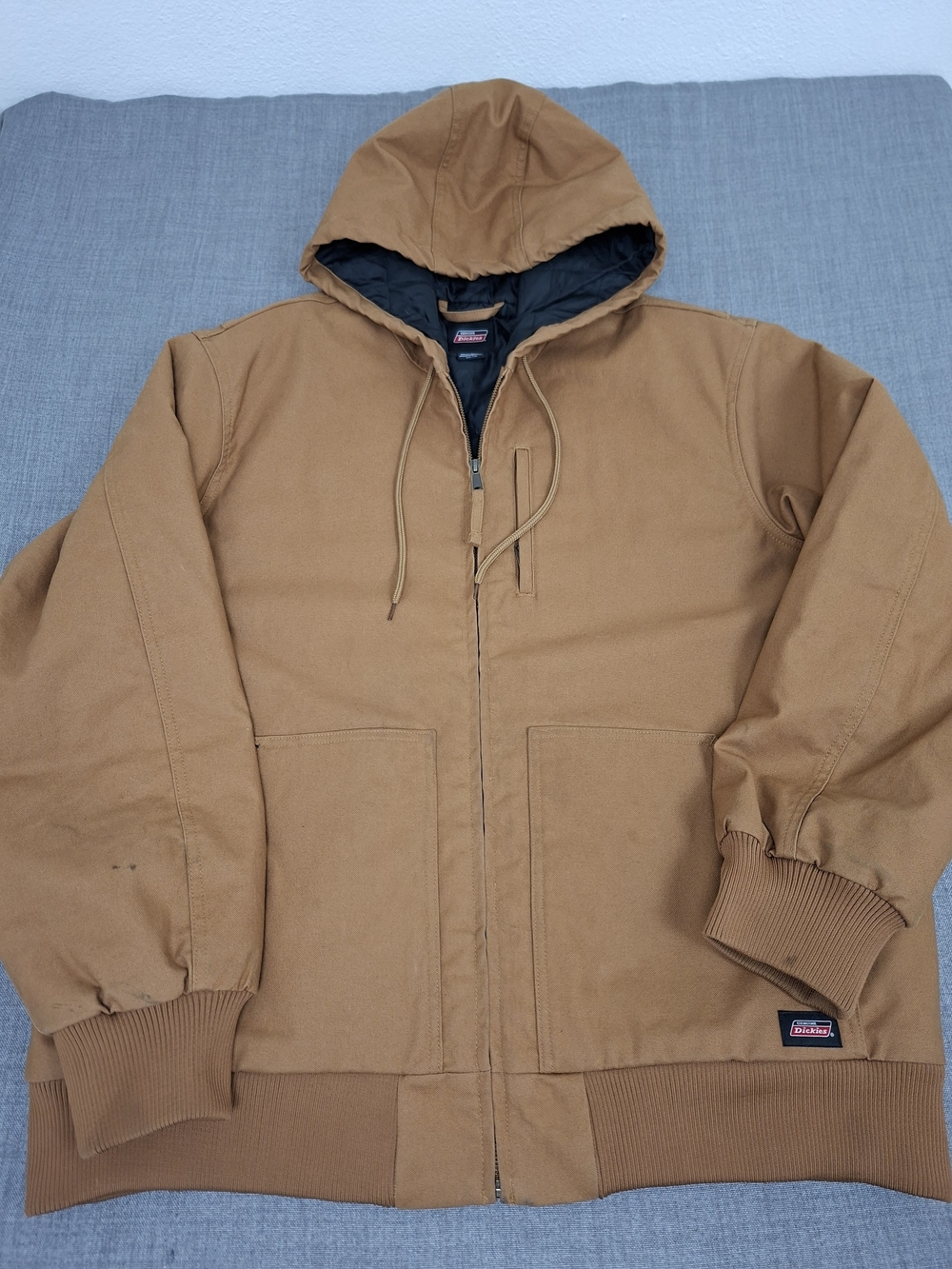 Dickies Insulated Duck Canvas Zip Up Utility Hooded Jacket. XL